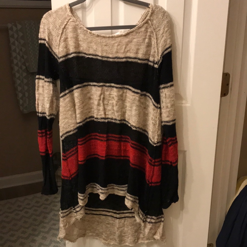 Free People Stripped Tunic Sweater